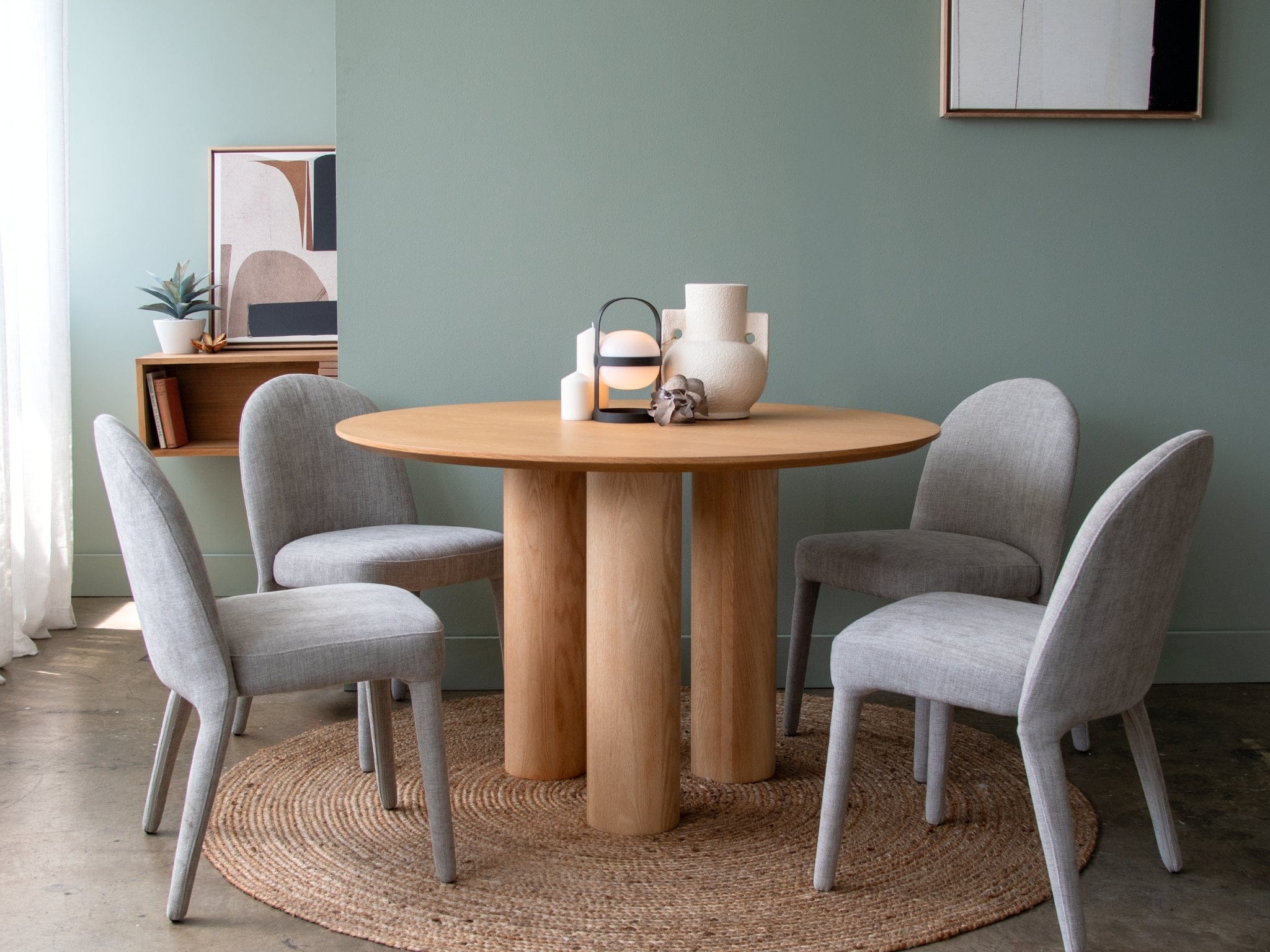 Wyatt Dining Chair Fossil Fabric Upholstery - Image 2