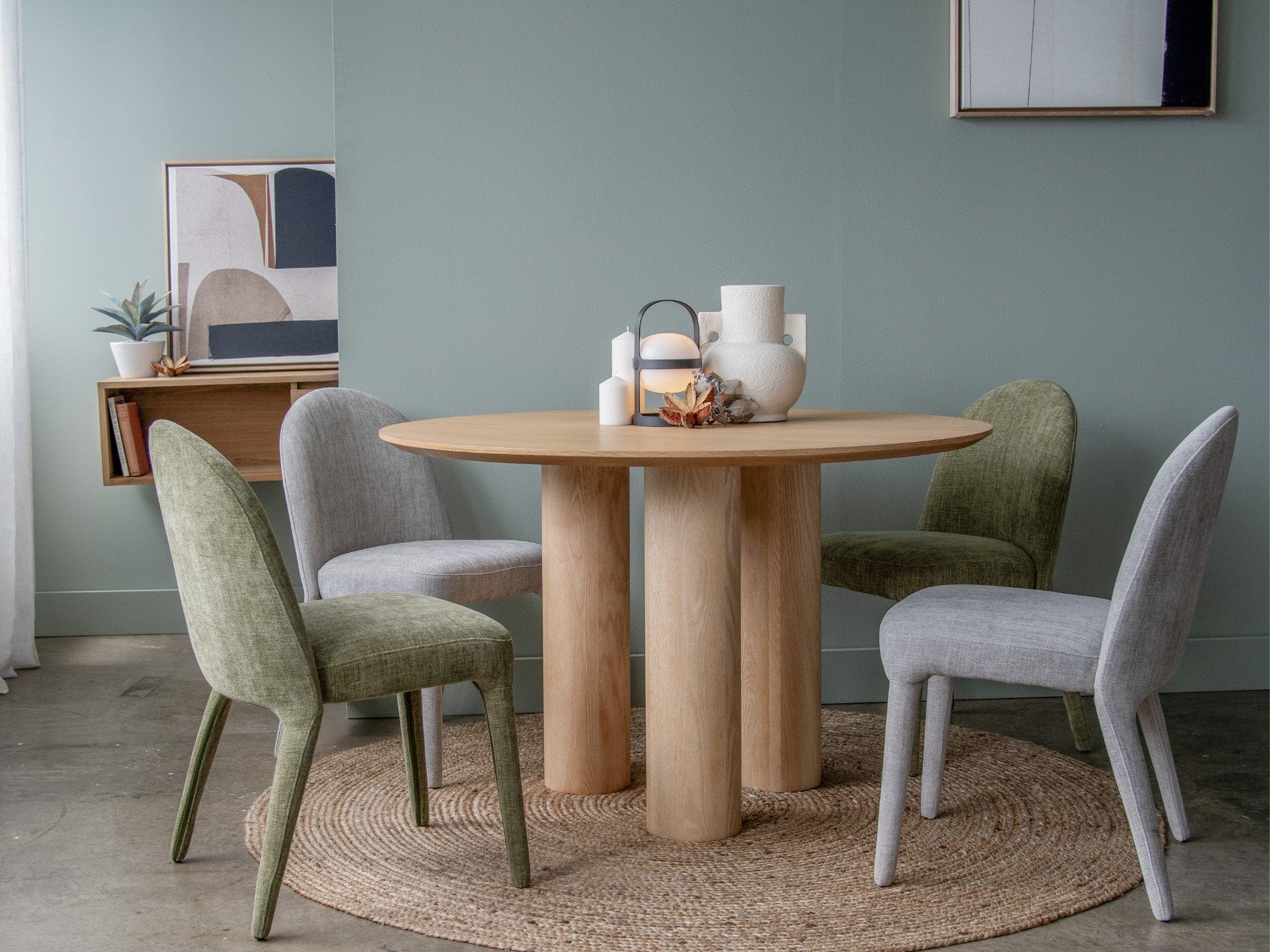 Wyatt Dining Chair Fossil Fabric Upholstery - Image 4