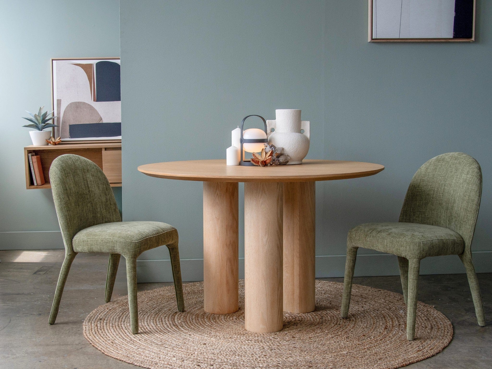 Wyatt Dining Chair Leaf Fabric Upholstery - Image 2